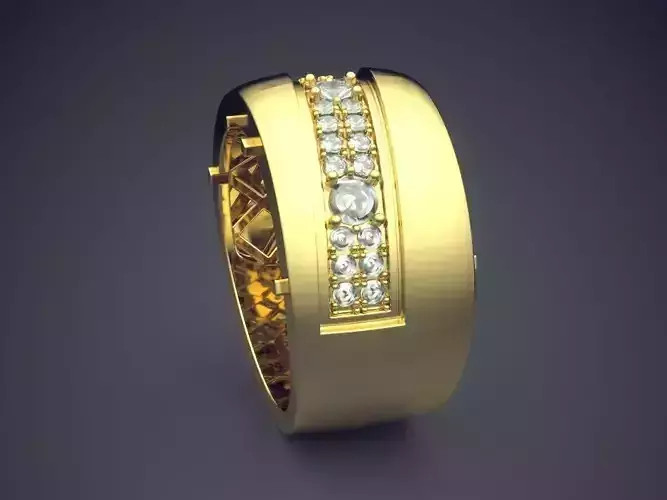 Thick Ring With Diamonds CAD-6978