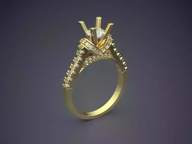 Engagement Ring With Diamonds CAD-6977