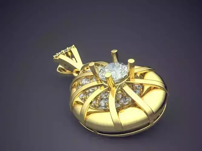 Pendant With Diamonds CAD-6968 3D print model