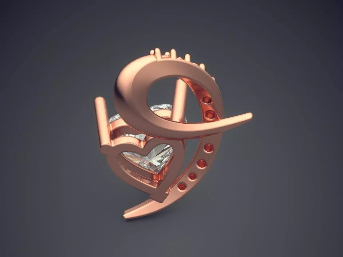 Pendant With Diamonds CAD-6957 3D print model_2