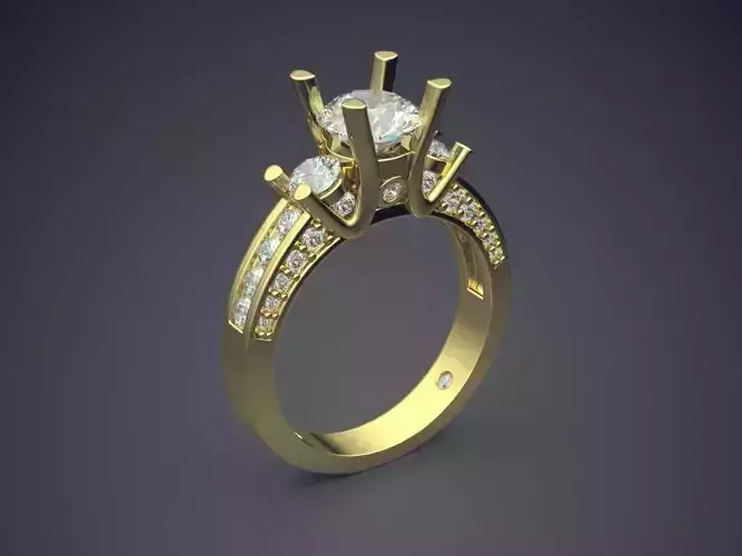 Engagement Ring With Diamonds CAD-6955
