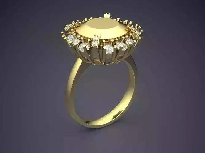 Ring With Diamonds CAD-6947 3D print model