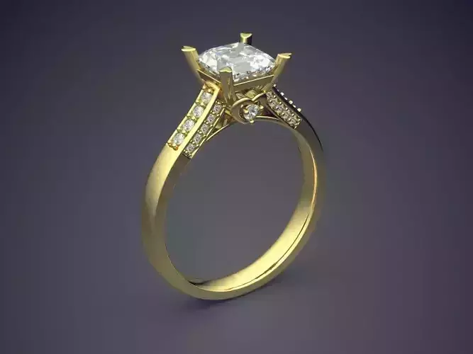 Engagement Ring With Diamonds CAD-6945