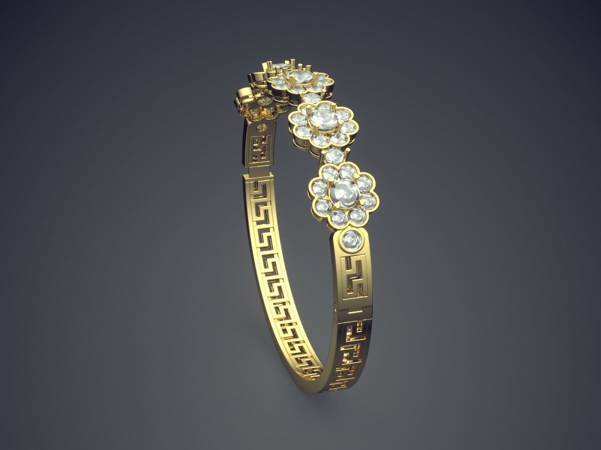 Bracelet With Diamonds CAD-6940 3D print model_3