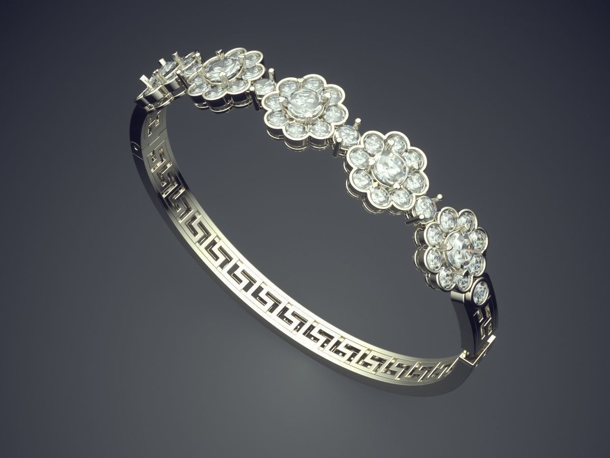 Bracelet With Diamonds CAD-6940 3D print model_1