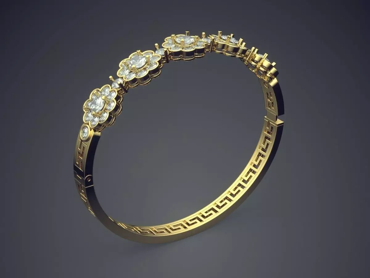 Bracelet With Diamonds CAD-6940 3D print model_0