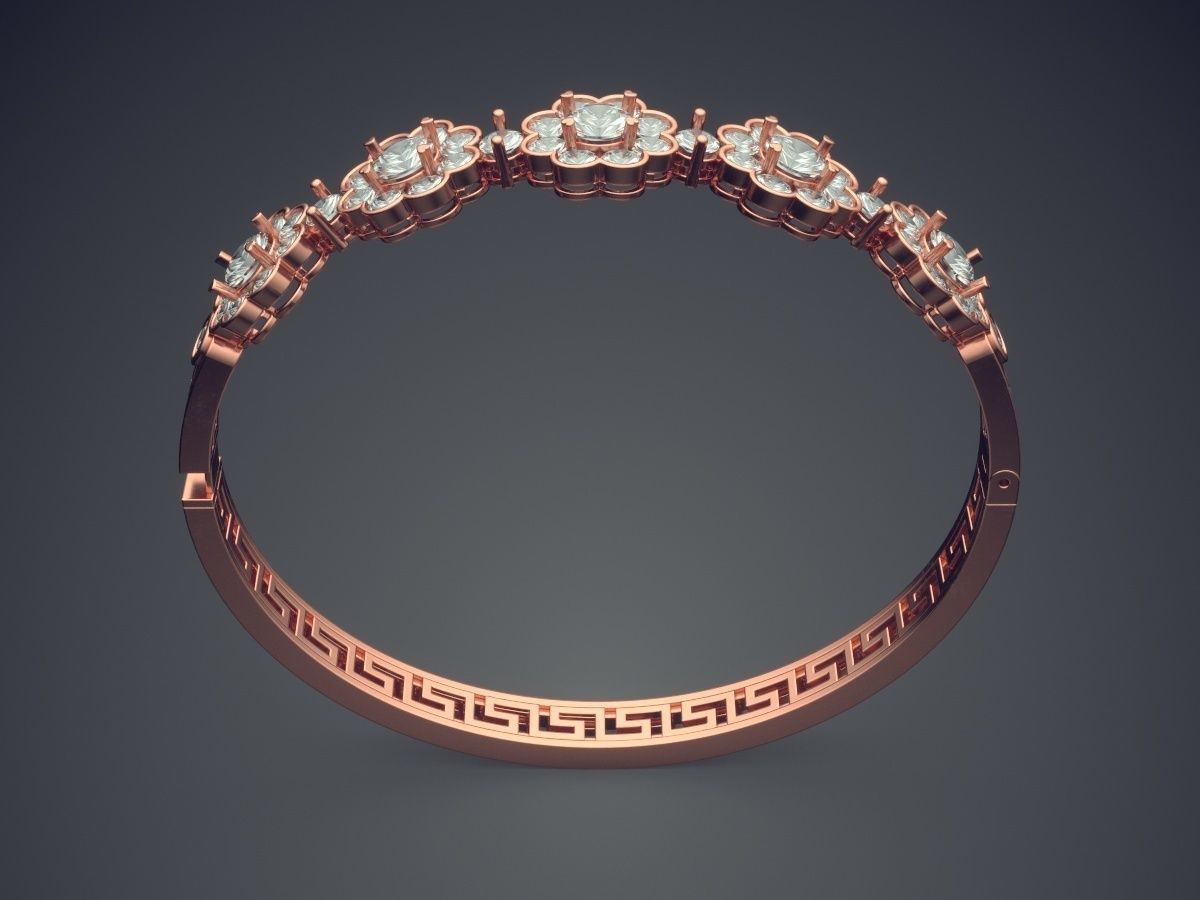 Bracelet With Diamonds CAD-6940 3D print model_2