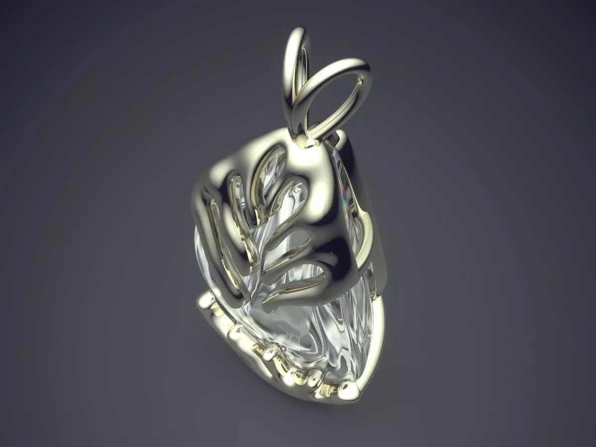 Pendant With Diamond CAD-6939 3D print model_1