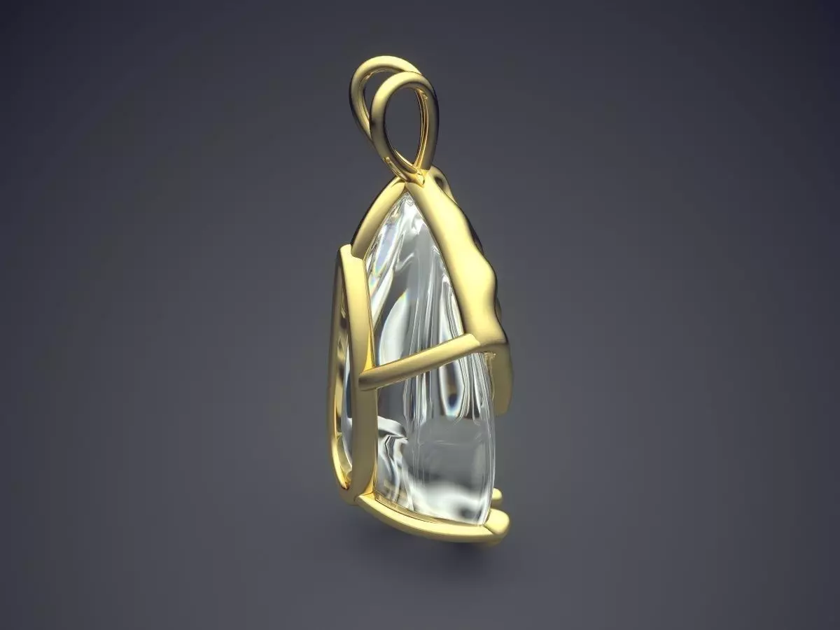 Pendant With Diamond CAD-6939 3D print model_3