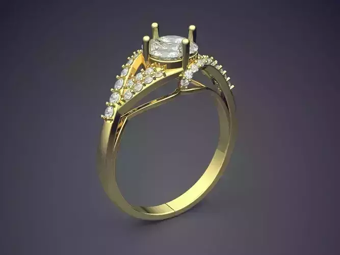 Engagement Ring With Diamonds CAD-6938