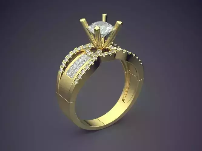 Engagement Ring With Diamonds CAD-6933