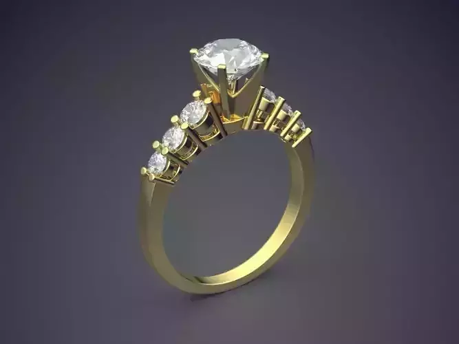 Engagement Ring With Diamonds CAD-6932