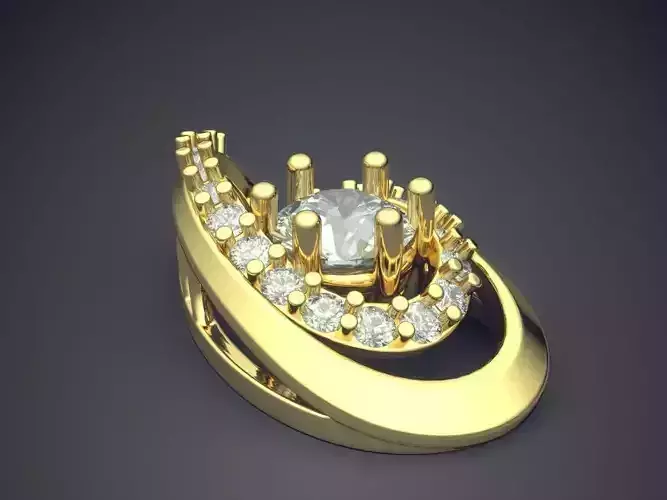 Pendant With Diamonds CAD-6921 3D print model