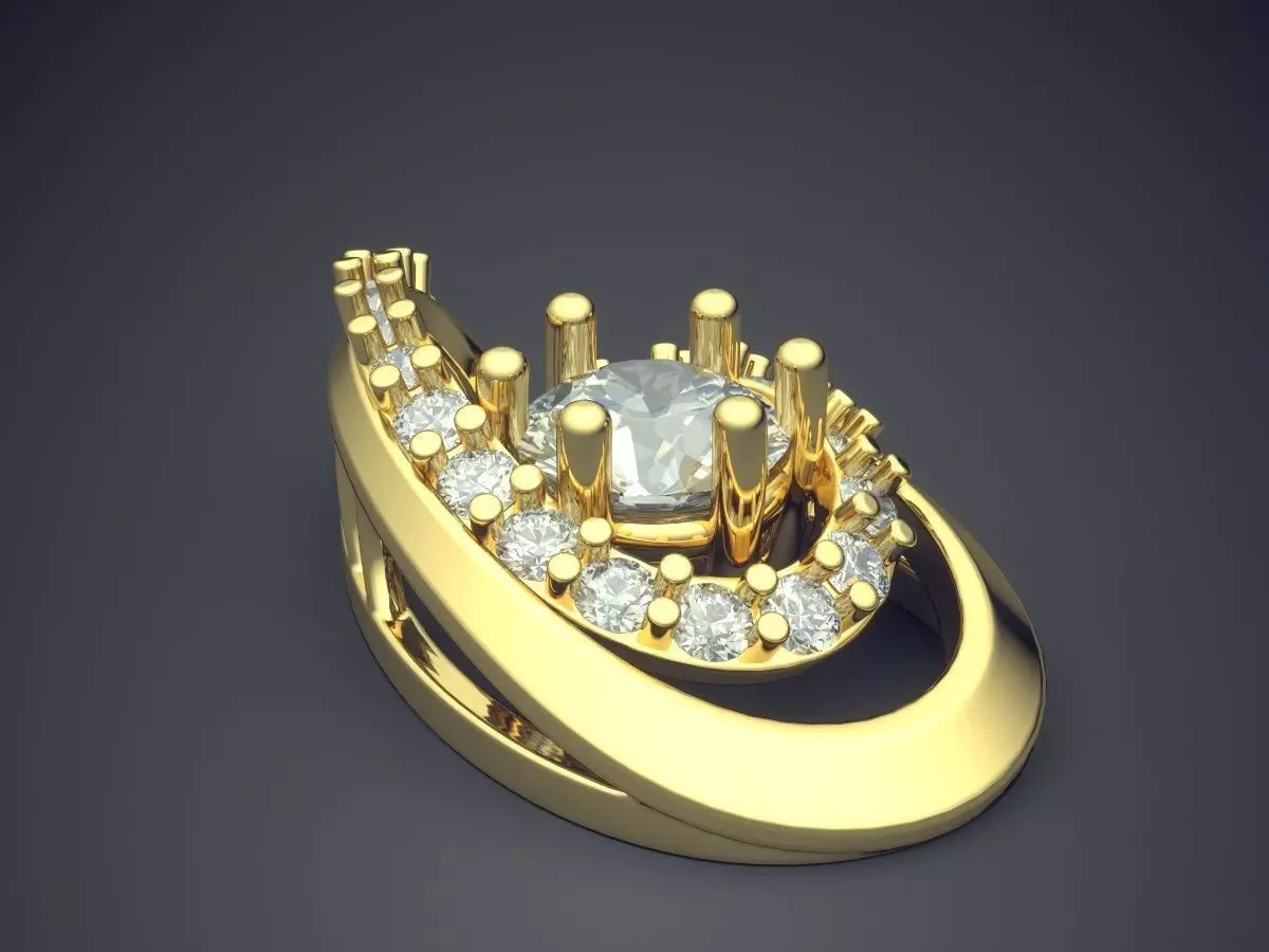 Pendant With Diamonds CAD-6921 3D print model_0