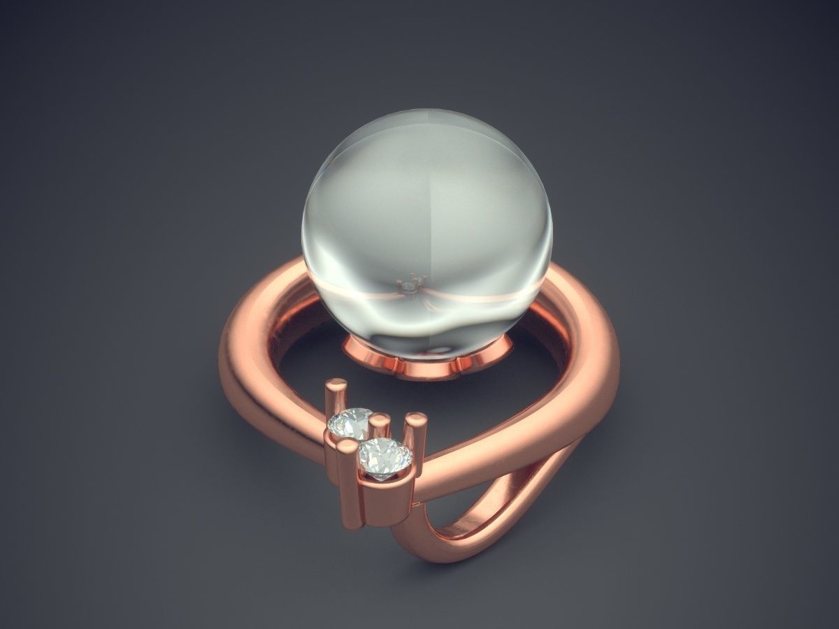 Pendant With Pearl CAD-6918 3D print model_2