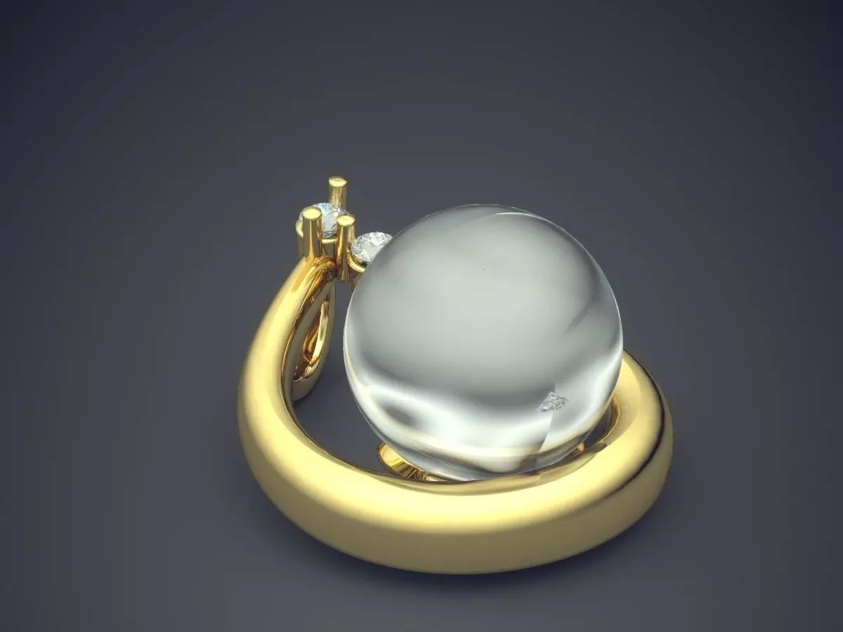 Pendant With Pearl CAD-6918 3D print model_0