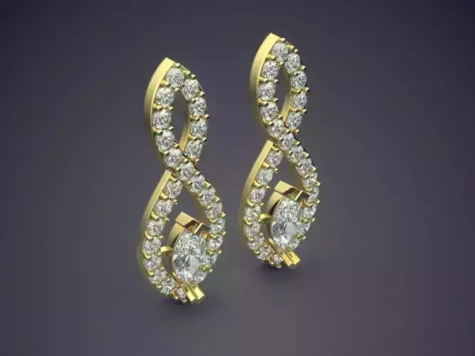 Earrings With Diamonds CAD-6914