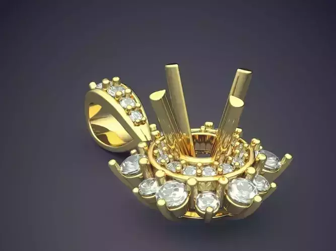 Pendant With Diamonds CAD-6903 3D print model