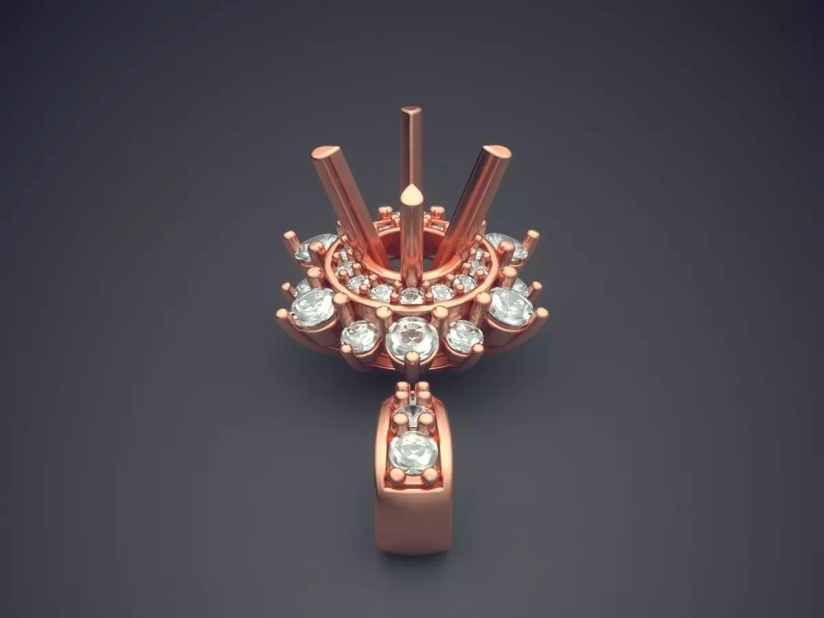 Pendant With Diamonds CAD-6903 3D print model_2