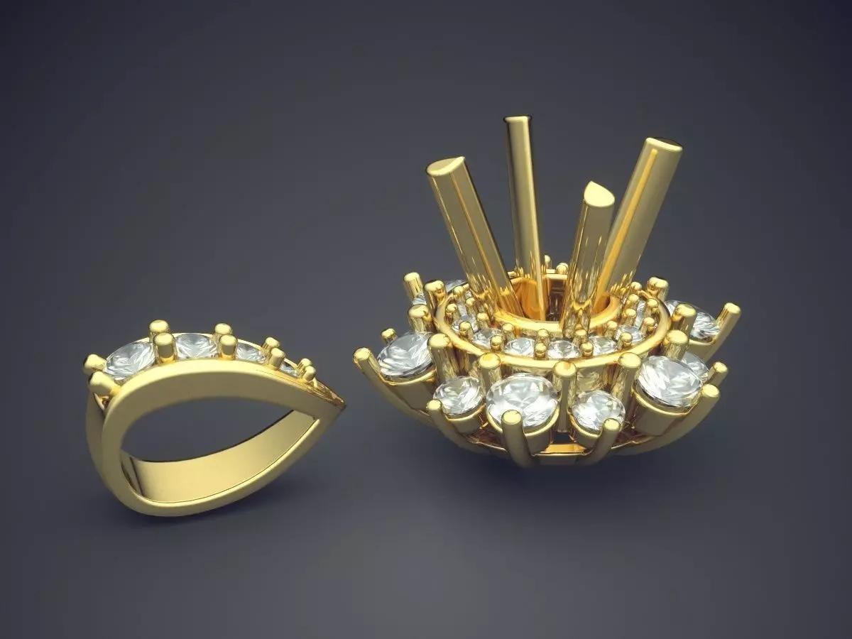 Pendant With Diamonds CAD-6903 3D print model_3