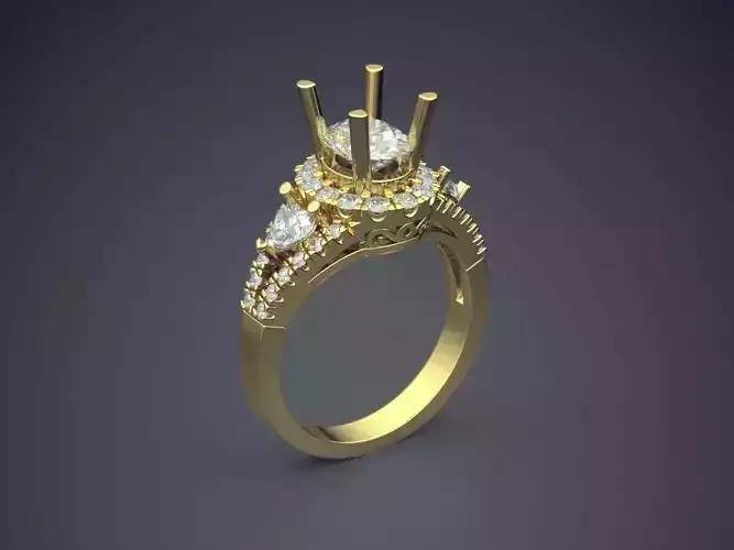 Engagement Ring With Diamonds CAD-6902