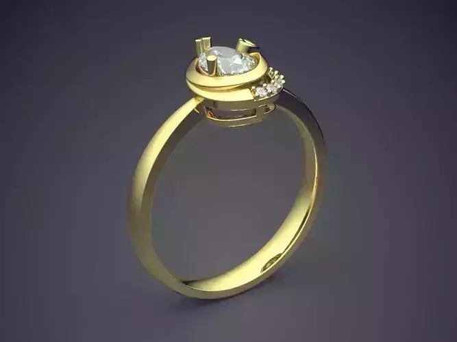 Engagement Ring With Diamonds CAD-6900