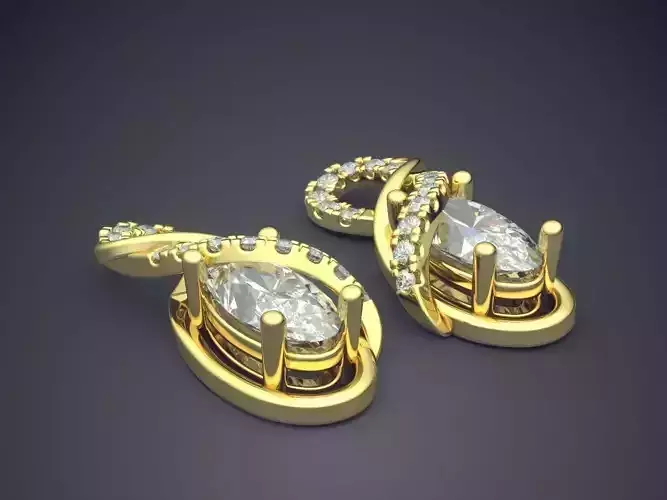 Earrings With Diamonds CAD-6899