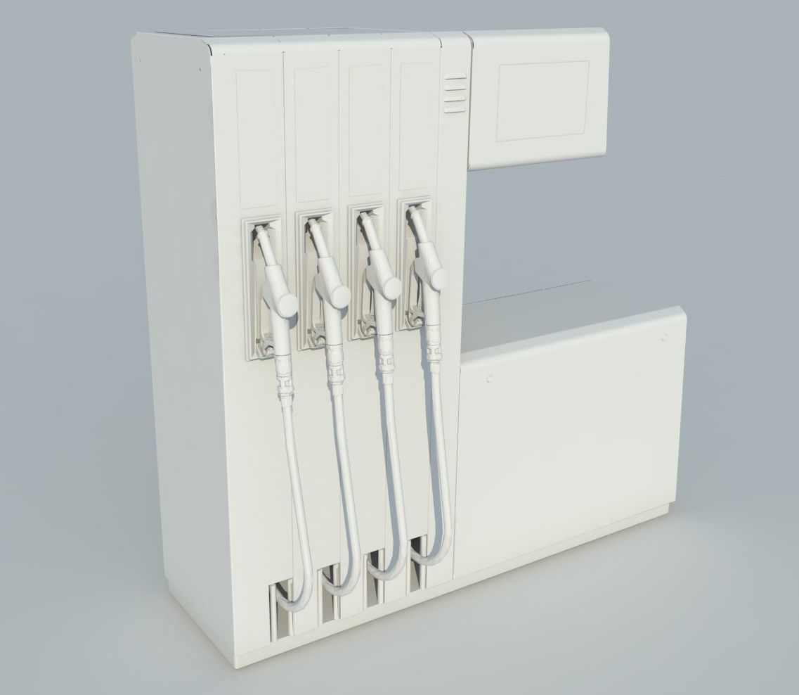 Fuel Dispenser Q8 Brand 3D model_3