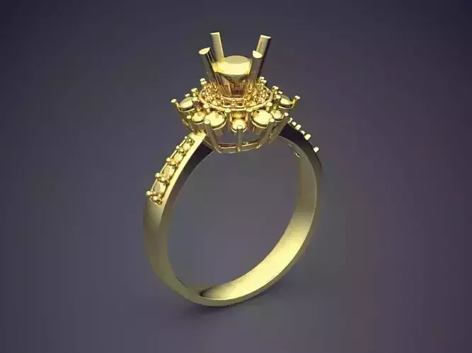 Engagement Ring With Diamond CAD-6891