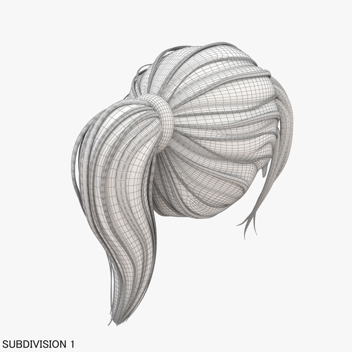 Cartoon Hair 3D model_12