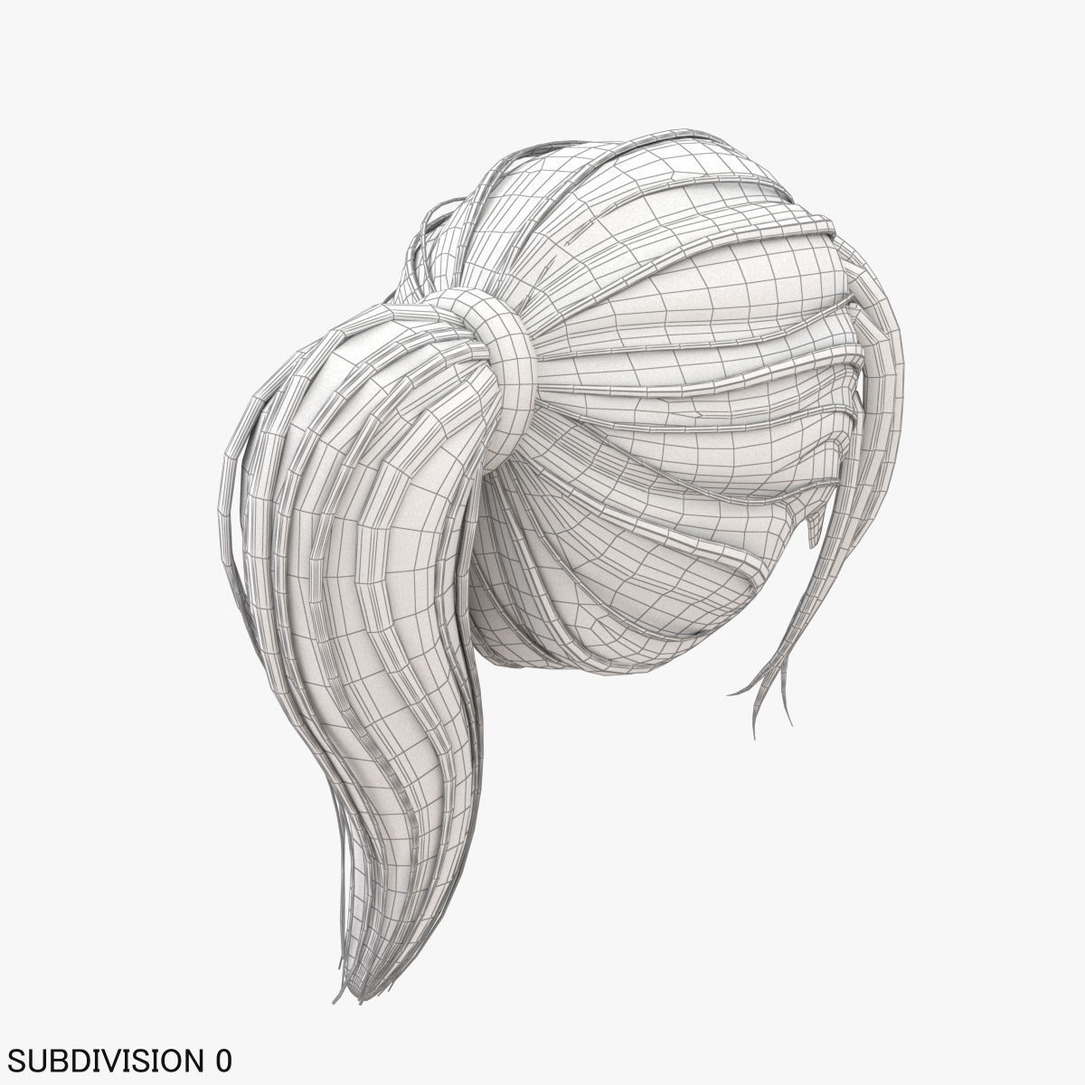 Cartoon Hair 3D model_9