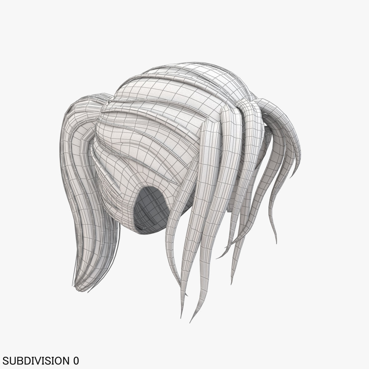 Cartoon Hair 3D model_8