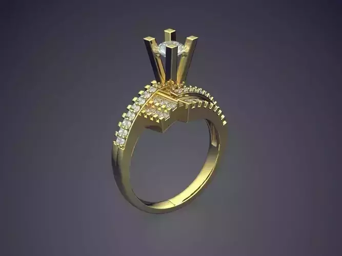 Engagement Ring With Diamonds CAD-6884