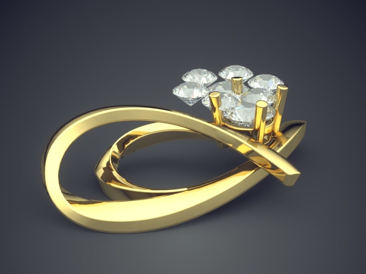 Pendant With Diamonds CAD-6877 3D print model_3