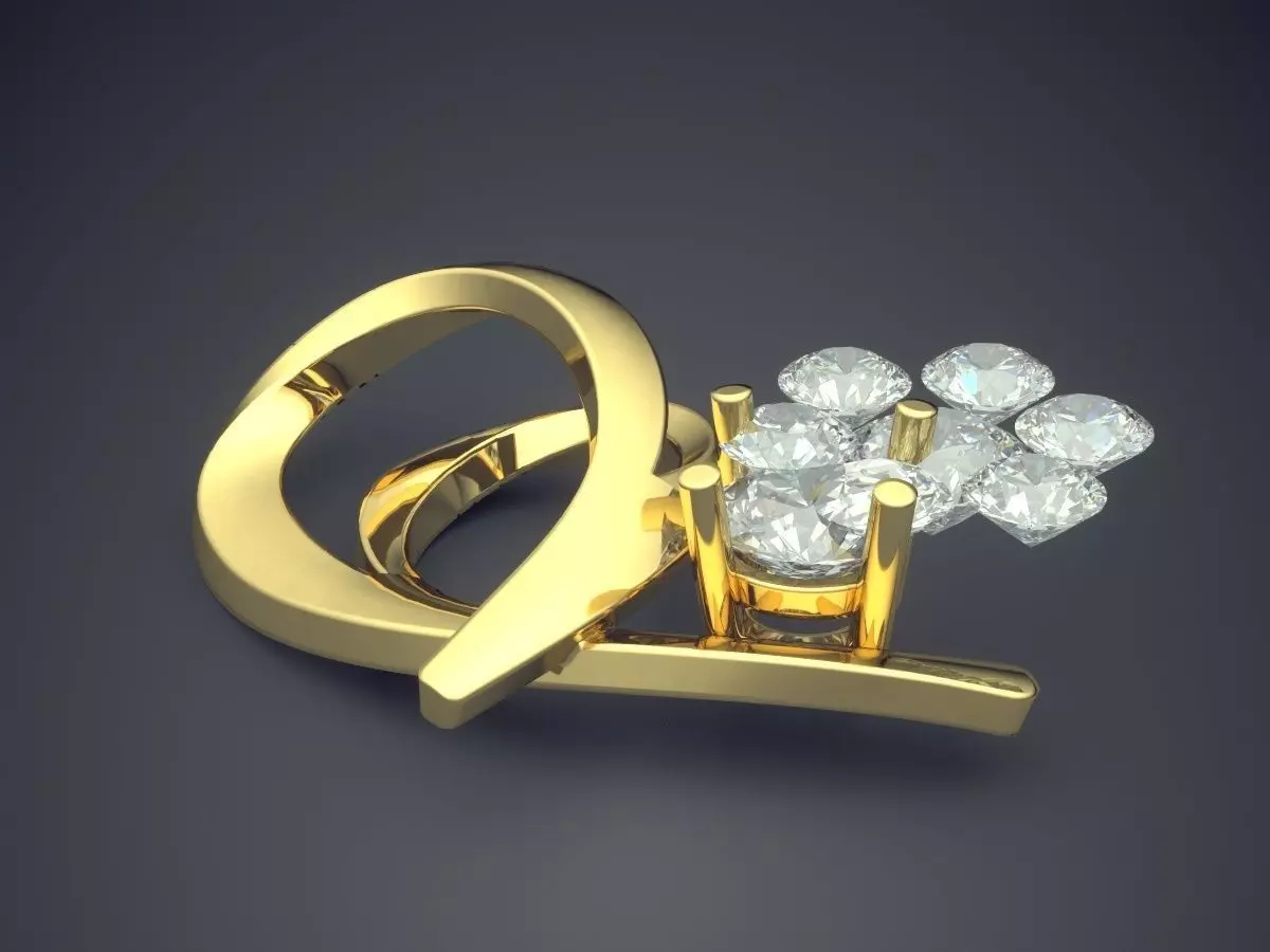 Pendant With Diamonds CAD-6877 3D print model_0