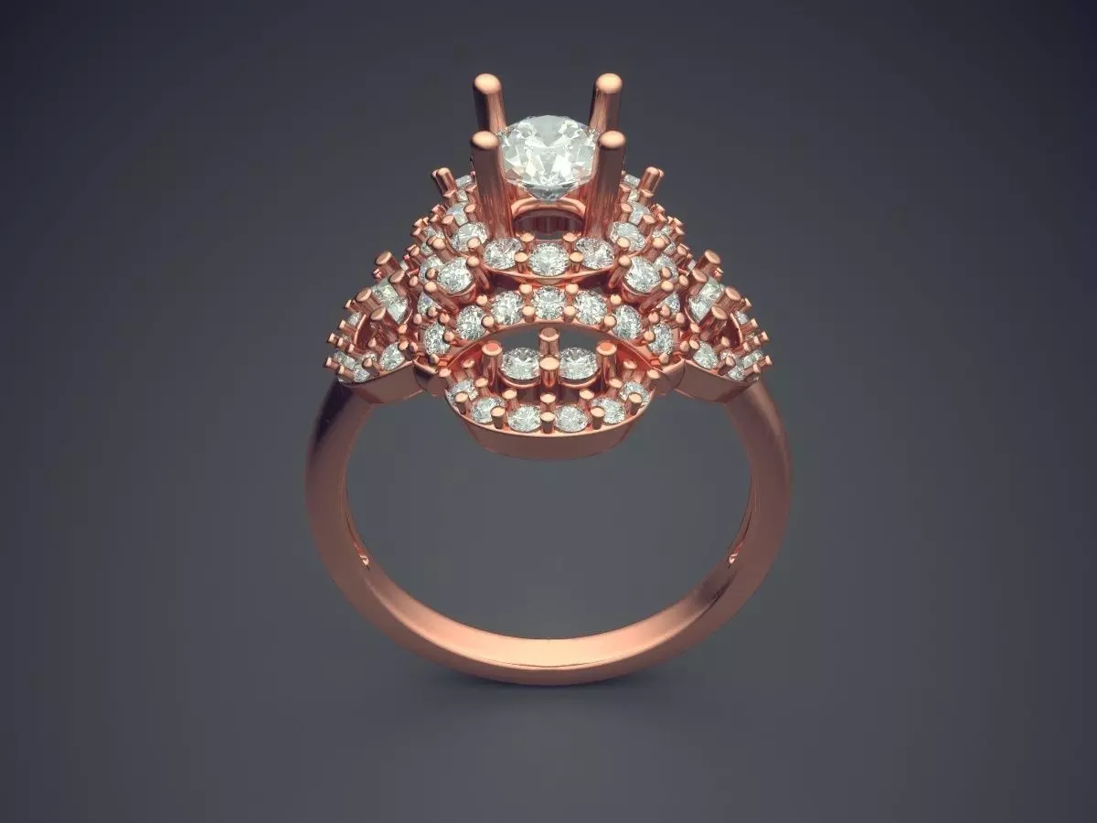 Ring With Diamonds CAD-6858 3D print model_2