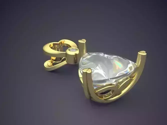 Pendant With Diamond CAD-6850 3D print model