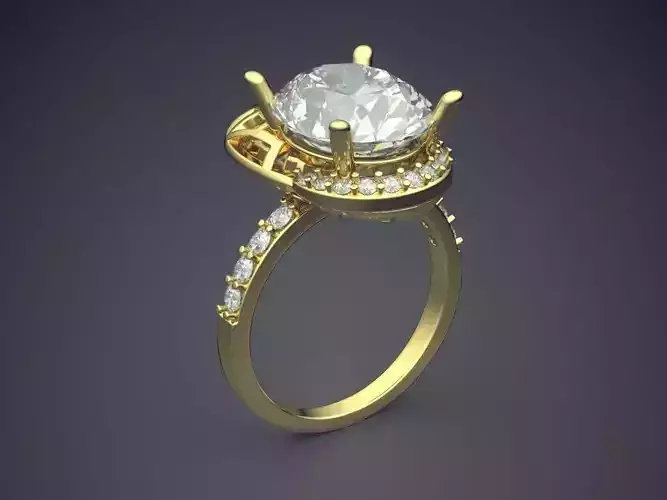 Engagement Ring With Diamonds CAD-6849