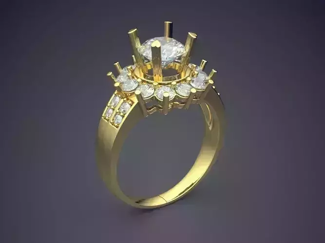 Engagement Ring With Diamonds CAD-6838
