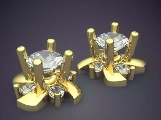 Earrings With Diamonds CAD-6837