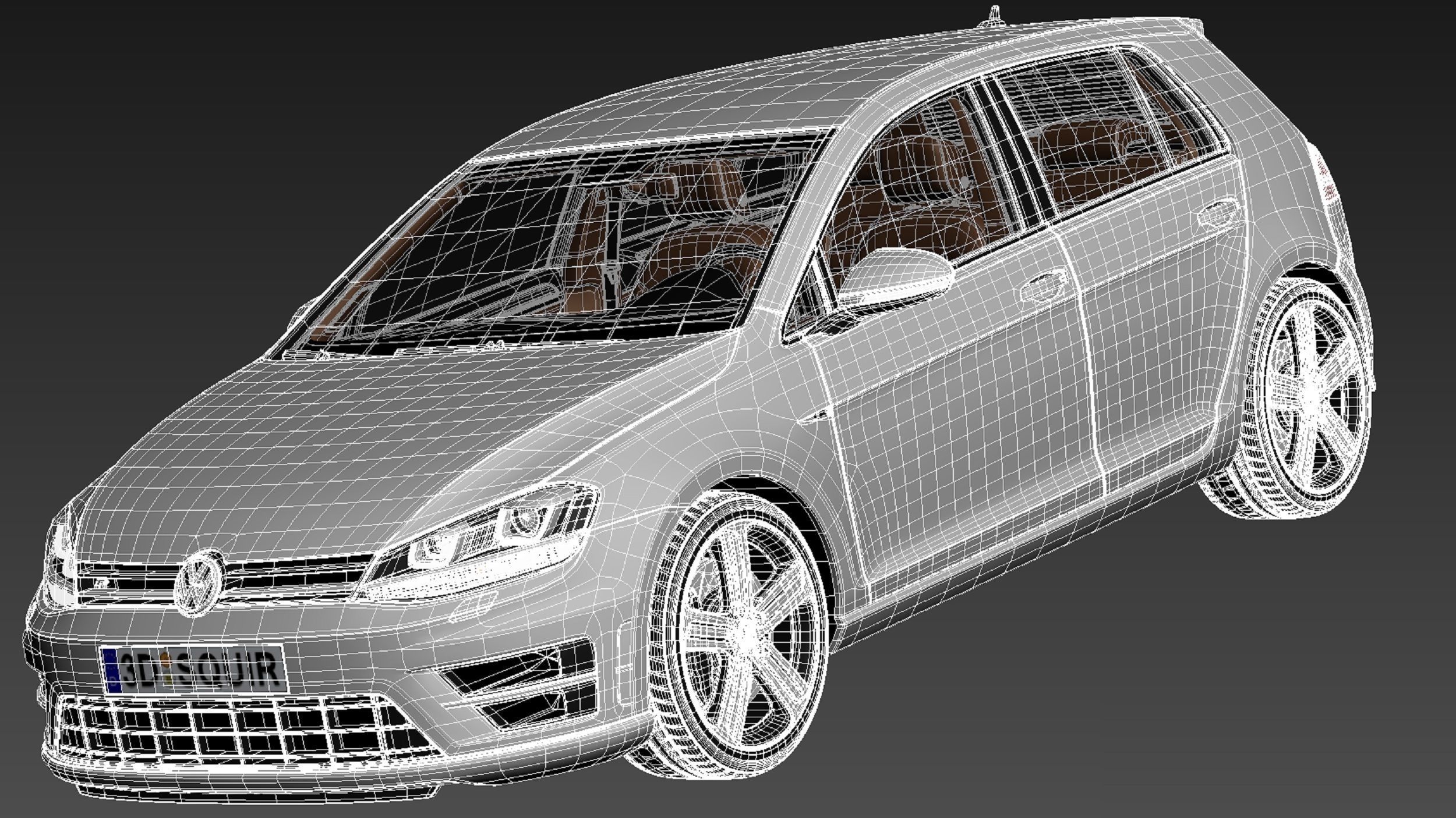 Volkswagen Golf VII R 5-door 2015 3D model_20
