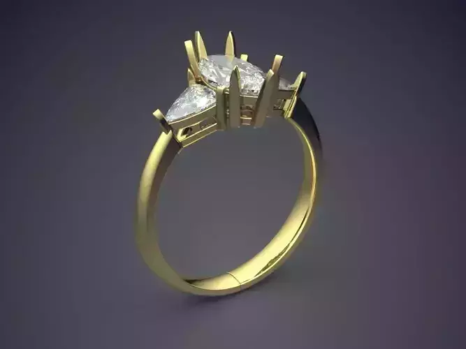 Engagement Ring With Diamonds CAD-6831