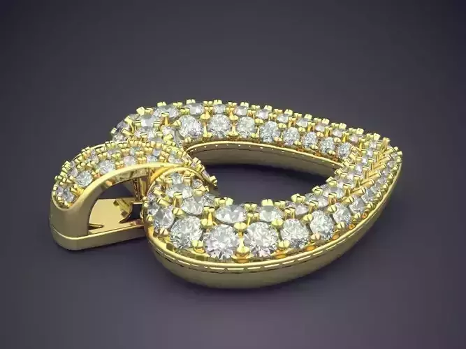 Heart Shape Pendant With Diamonds CAD-6833