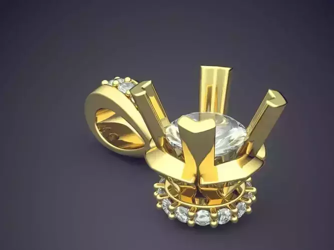 Pendant With Diamonds CAD-6830 3D print model