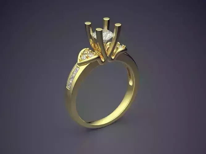 Engagement Ring With Diamonds CAD-6813