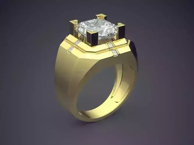 Thick Ring With Diamonds CAD-6808