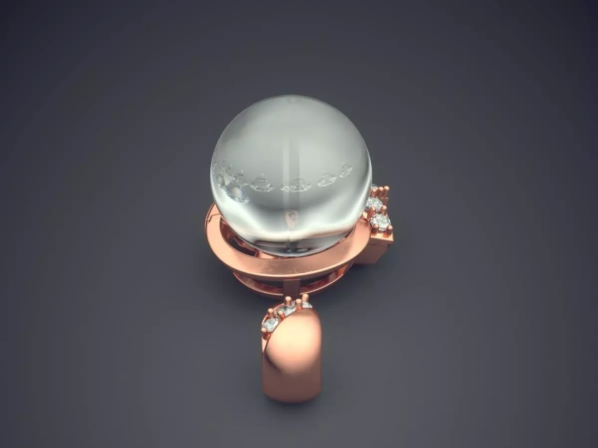 Pendant With Pearl CAD-6807 3D print model_2