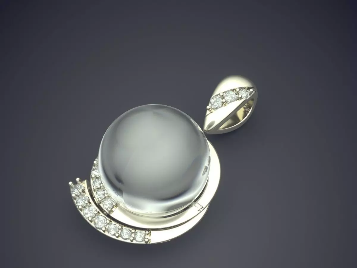Pendant With Pearl CAD-6807 3D print model_1