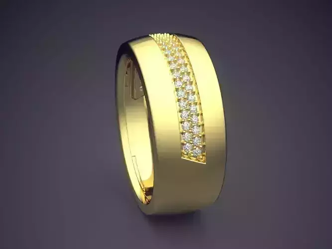 Thick Ring With Small Diamonds CAD-6806