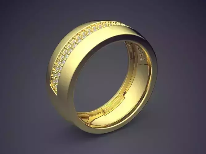 Thick Ring With Small Diamonds CAD-6806 3D print model